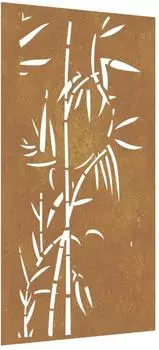 vidaXL Garten-Wanddekoration Bambus-Design Cortenstahl 105x55cm