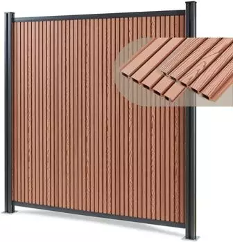 neu.holz Grassano Sichtschutzzaun Startermodul 185x180cm WPC braun