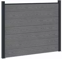 vidaXL Zaunelement WPC und Aluminium Grau