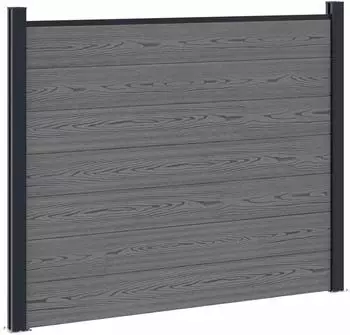 vidaXL Zaunelement WPC und Aluminium, grau (42039065)