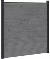 vidaXL zaunset 180 x 186 cm WPC und Aluminium Grau