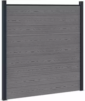 vidaXL Zaunset 180x186cm WPC und Aluminium grau (42039056)
