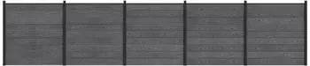 vidaXL Zaunset 5-tlg. 872x186cm WPC und Aluminium grau (3429397)