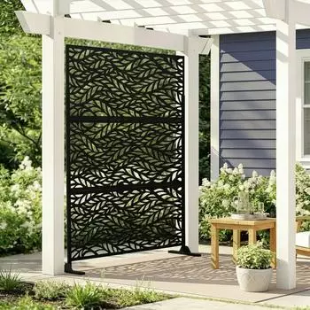 casa.pro Trennwand "And" verzinkter Stahl 180x90x40cm, schwarz
