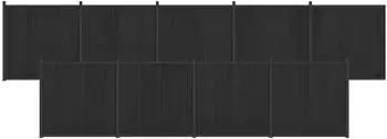vidaXL Zaunelement 9 Stk. 1580x186,5cm WPC und Aluminium schwarz (3429491)