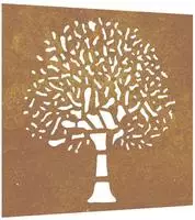 vidaXL Garten-Wanddeko 55x55 cm Cortenstahl Baum-Design