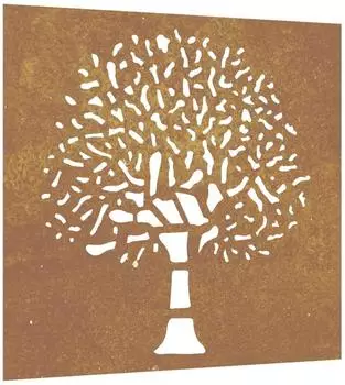vidaXL Garten-Wanddekoration Baumdesign, Cortenstahl, 55x55cm (824502)