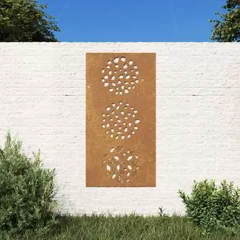 vidaXL Garten-Wanddekoration Blatt-Design Cortenstahl 105x55cm (824494)