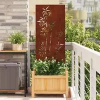 vidaXL Garten Sichtschutz-Leinwand Floral Rostoptik 50 x 140 cm