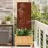 vidaXL Sichtschutz Garten Cortenstahl Blumenmotiv 50x140cm