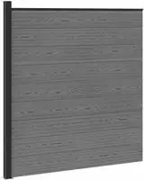 vidaXL zaunset 175 x 186 cm WPC und Aluminium Grau