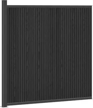 vidaXL Zaunelement WPC und Aluminium, schwarz (42039054)