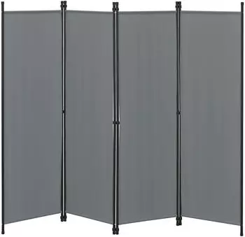 en.casa Huesca Paravent 4-teilig, dunkelgrau, 200x171cm (800000541845)