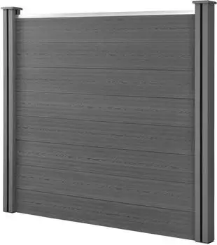 neu.holz Pinto Lamellenzaun WPC Sichtschutz 165x162cm grau (AAWP-9917)