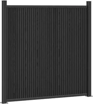 vidaXL Zaunelement WPC und Aluminium schwarz (42039053)