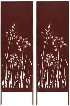 Kapaga Sichtschutzwand Metall 2er-Set 160x50cm Edelrost (ROST)