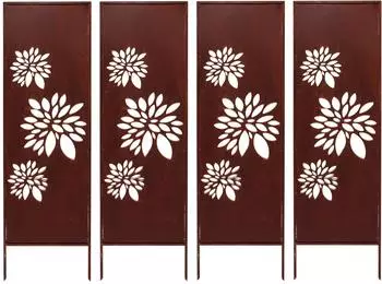 Kapaga Sichtschutzwand Metall 160x50cm Edelrost, 4er-Set