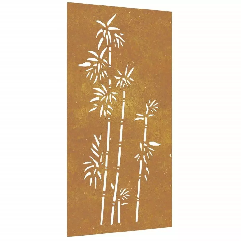 vidaXL Garten-Wanddekoration Bambus-Design, Cortenstahl, 105x55cm (824484) Sichtschutzelement ab 45,35€