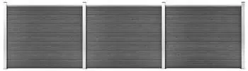 vidaXL Zaunelement-Set WPC 526x146cm schwarz (3070460)