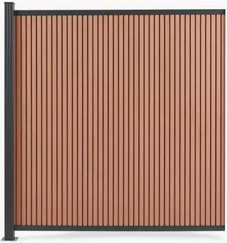 neu.holz Grassano Sichtschutzzaun Erweiterungsmodul WPC braun 185x175cm
