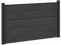 vidaXL zaunset 180 x 105 cm WPC und Aluminium Schwarz