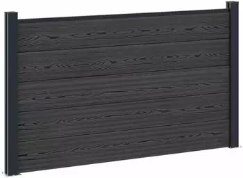 vidaXL Zaunset WPC und Aluminium 180x105cm schwarz