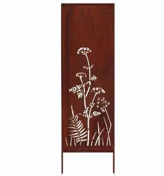 Kapaga Sichtschutz Metall, Edelrost, 160x50cm (Wiesen)