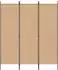 vidaXL 3-teiliger Raumteiler, Stoff, beige, 150x180cm (320716)