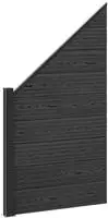 vidaXL zaunset 95 x 180 cm WPC und Aluminium Schwarz