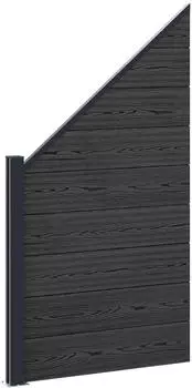 vidaXL Zaunset 95x180cm WPC und Aluminium schwarz (42039063)