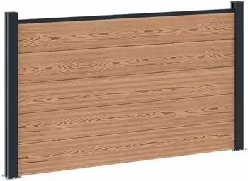 vidaXL Zaunset 180x105cm WPC und Aluminium, braun (42039070)