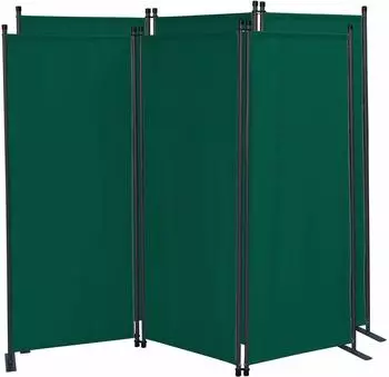 QUICK STAR Paravent 3-teilig, 170x165cm, gr&uuml;n, faltbar (47811)