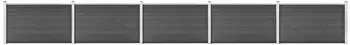 vidaXL Zaunelement-Set WPC 872x105cm, schwarz (3070450)