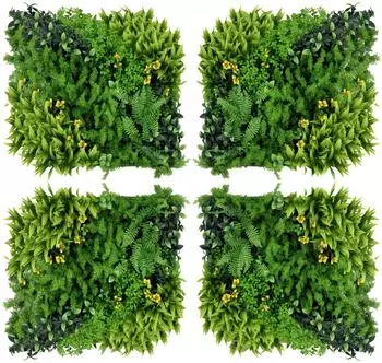 Outsunny Künstliche Pflanzenwand Hecke 50x50cm UV-Schutz, 12er-Set