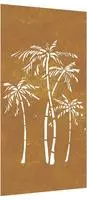 vidaXL Garten-Wanddeko 105x55 cm Cortenstahl Palmen-Design