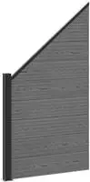 vidaXL zaunset 95 x 180 cm WPC und Aluminium Grau