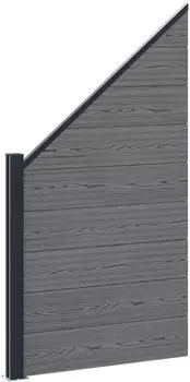 vidaXL Zaunset WPC und Aluminium grau 95x180cm (42039062)