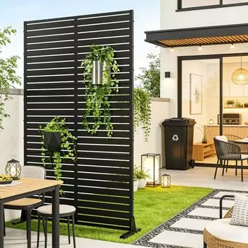 casa.pro Nodepp Trennwand verzinkter Stahl 180x120cm, schwarz