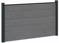 vidaXL zaunset 180 x 105 cm WPC und Aluminium Grau
