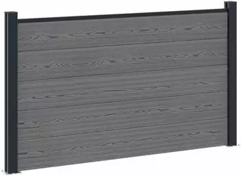 vidaXL Zaunset 180x105cm WPC und Aluminium, grau (42039071)