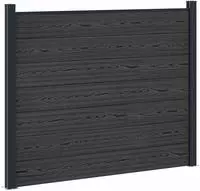 vidaXL Zaunelement WPC und Aluminium Schwarz