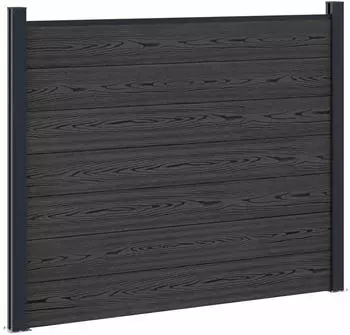vidaXL Zaunelement WPC und Aluminium, schwarz (42039066)