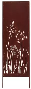Kapaga Sichtschutz Pusteblumen Metall Edelrost 160x50cm