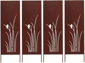 Kapaga Sichtschutz Metall 4x 160x50cm Edelrost Rostoptik