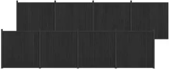 vidaXL Zaunelement 8 Stk. 1405x186,5cm WPC und Aluminium schwarz (3429490)