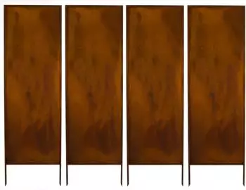 Kapaga Sichtschutz Metall 4er-Set 160x50cm Edelrost