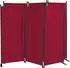 QUICK STAR Paravent 3-teilig, Stoff, rubinrot, 170x165cm (2er-Set)