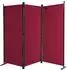 QUICK STAR Paravent 3-teilig, Stoff, rubinrot, 170x165cm (2er-Set)