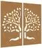 vidaXL Garten-Wanddekoration Baum-Design 105x55cm, 2 Stk. (824510)