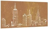 vidaXL Garten-Wanddeko 105x55 cm Cortenstahl Skyline-Design